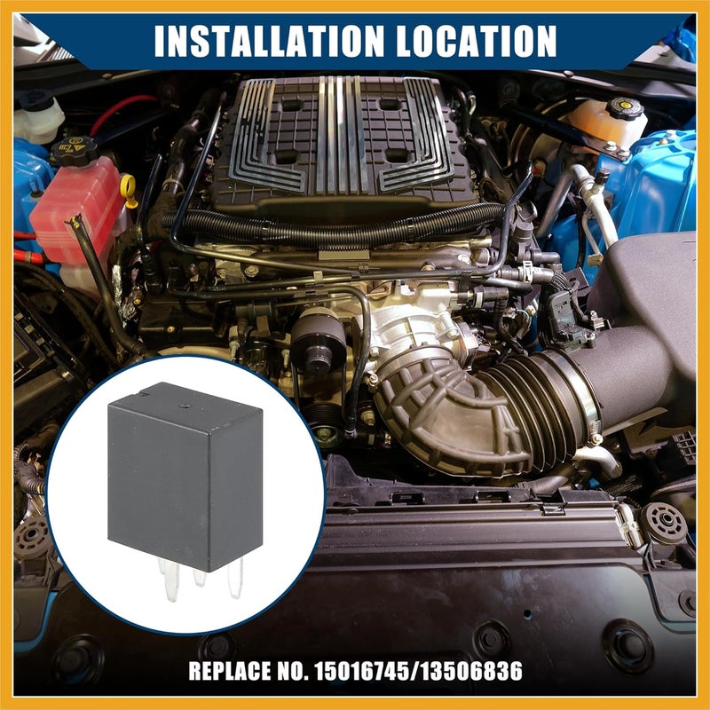Partuto No.15016745 / Headlamp/Multi-Purpose Relay for Buick Rainier 2004-2007 for Chevrolet SSR 2003-2006 / Headlight Fuse/Durable/Plastic / 1 Pc/Black Replacement - Image 2